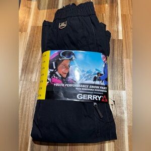 Kids Gerry Black Youth Snow Pants with Removable Suspenders Girl Boy Size 7 / 8